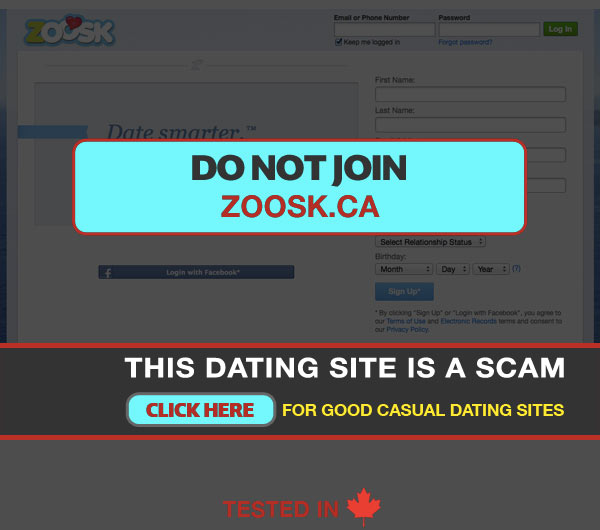 Capture of Zoosk Homepage